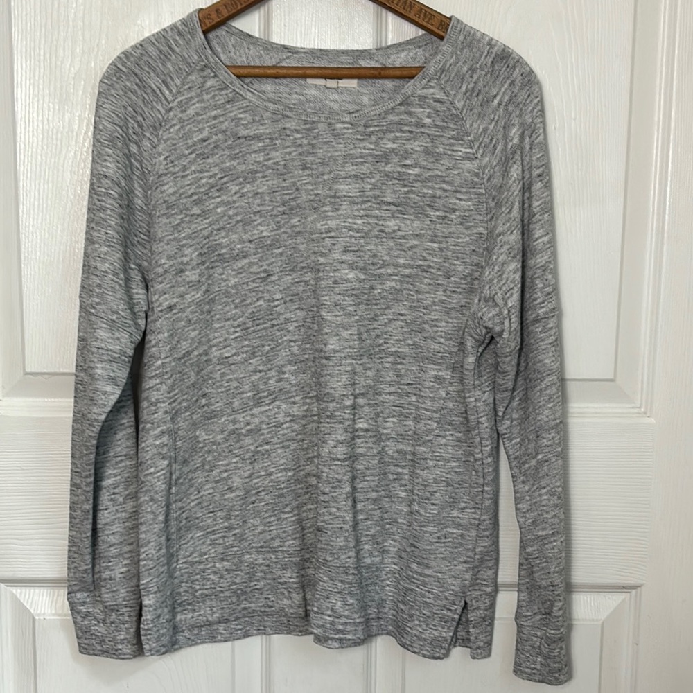 MADEWELL Scoop Neck Lightweight Terry cloth Like Gray Sweatshirt Top Size Medium